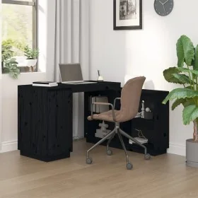 Escritorio de madera maciza de pino negro 110x50x75 cm de , Escritorios - Ref: Foro24-814508, Precio: 221,28 €, Descuento: %