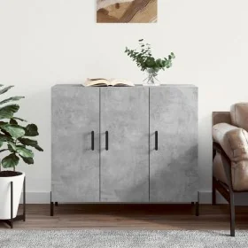 Aparador de madera de ingeniería gris hormigón 90x34x80 cm by , Sideboards - Ref: Foro24-828120, Price: 85,23 €, Discount: %