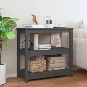 Mesa consola de madera maciza de pino gris 80x40x74 cm by , Side tables - Ref: Foro24-821671, Price: 95,25 €, Discount: %