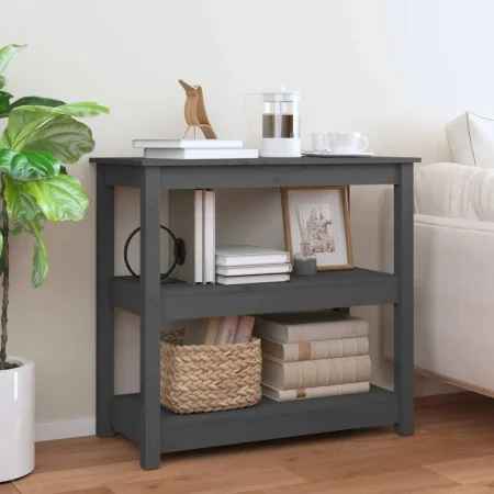 Mesa consola de madera maciza de pino gris 80x40x74 cm by , Side tables - Ref: Foro24-821671, Price: 95,25 €, Discount: %