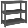 Mesa consola de madera maciza de pino gris 80x40x74 cm by , Side tables - Ref: Foro24-821671, Price: 95,25 €, Discount: %