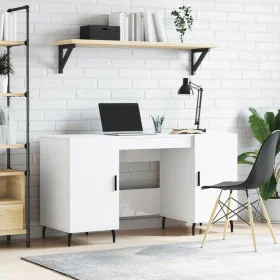 Escritorio madera contrachapada blanco brillante 140x50x75 cm de , Escritorios - Ref: Foro24-829566, Precio: 130,12 €, Descue...