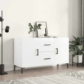 Aparador de madera de ingeniería blanco brillante 100x36x60 cm by , Sideboards - Ref: Foro24-828174, Price: 106,79 €, Discoun...