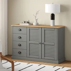 Aparador con cajones VIGO madera maciza pino gris 113x40x75 cm von , Sideboards - Ref: Foro24-353189, Preis: 212,13 €, Rabatt: %