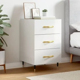 Mesita de noche madera de ingeniería blanco brillo 40x40x66 cm by , Nightstands - Ref: Foro24-827638, Price: 91,72 €, Discoun...