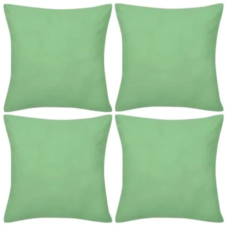 4 fundas verde manzana para cojines de algodón, 40 x 40 cm de , Cojines - Ref: Foro24-130925, Precio: 23,21 €, Descuento: %