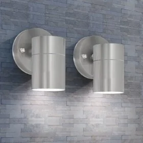 Lámpara de pared exterior 2 uds acero inoxidable descendente de , Iluminación de exterior - Ref: Foro24-42418, Precio: 36,24 ...
