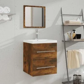 Armario de baño con espejo color roble ahumado 41x38,5x48 cm de , Muebles de baño - Ref: Foro24-820469, Precio: 50,17 €, Desc...