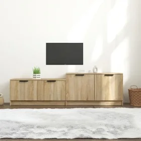 Mueble de TV madera contrachapada roble Sonoma 158,5x36x45 cm de , Muebles TV - Ref: Foro24-811487, Precio: 95,42 €, Descuent...