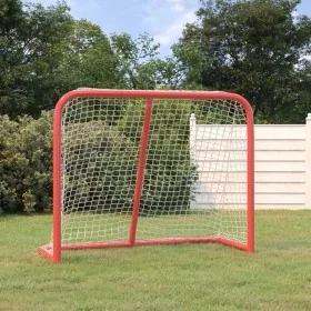 Portería de hockey poliéster rojo y blanco 183x71x122 cm de , Porterías de hockey sobre hierba - Ref: Foro24-93755, Precio: 1...