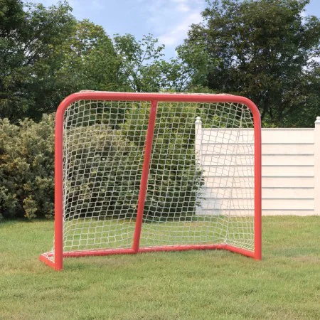Portería de hockey poliéster rojo y blanco 183x71x122 cm de , Porterías de hockey sobre hierba - Ref: Foro24-93755, Precio: 1...