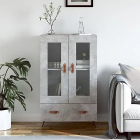 Aparador alto madera de ingeniería gris hormigón 69,5x31x115 cm by , Sideboards - Ref: Foro24-828272, Price: 84,85 €, Discoun...
