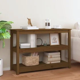 Mesa consola de madera maciza de pino marrón miel 110x40x74 cm by , Side tables - Ref: Foro24-821667, Price: 83,22 €, Discoun...