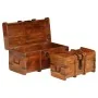 Juego de cofres 2 piezas madera maciza de acacia acabado miel de , Baúles para el ajuar - Ref: Foro24-245656, Precio: 294,74 ...