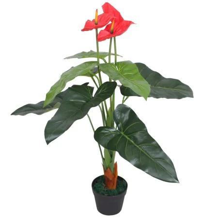 Planta de anturio artificial con maceta 90 cm roja y amarilla de , Flora artificial - Ref: Foro24-244447, Precio: 45,34 €, De...