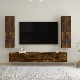 Muebles TV de pared 2 uds color roble ahumado 30,5x30x110 cm de , Muebles TV - Ref: Foro24-826677, Precio: 81,94 €, Descuento: %