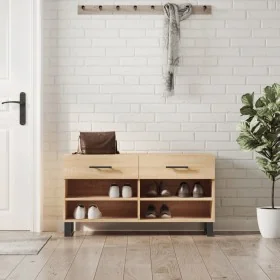 Banco zapatero madera de ingeniería roble Sonoma 102x35x55 cm de , Zapateros y organizadores de calzado - Ref: Foro24-829767,...