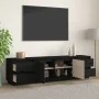 Mueble de TV madera maciza de pino negro 176x37x47,5 cm de , Muebles TV - Ref: Foro24-814323, Precio: 249,67 €, Descuento: %
