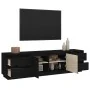 Mueble de TV madera maciza de pino negro 176x37x47,5 cm de , Muebles TV - Ref: Foro24-814323, Precio: 249,67 €, Descuento: %