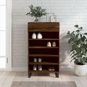 Zapatero madera de ingeniería roble marrón 60x35x105 cm de , Armarios y almacenamiento - Ref: Foro24-829643, Precio: 81,83 €,...