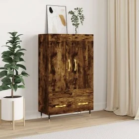 Aparador alto madera de ingeniería roble ahumado 69,5x31x115 cm de , Aparadores - Ref: Foro24-830305, Precio: 82,46 €, Descue...