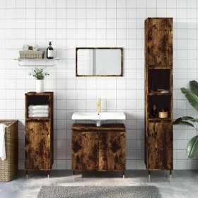 Armario de baño madera de ingeniería roble ahumado 58x33x60 cm de , Muebles de baño - Ref: Foro24-831577, Precio: 56,71 €, De...