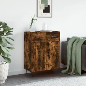 Aparador de madera de ingeniería roble ahumado 69,5x34x90 cm by , Sideboards - Ref: Foro24-827977, Price: 82,18 €, Discount: %