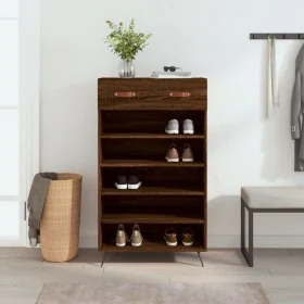 Zapatero madera de ingeniería roble marrón 60x35x105 cm de , Armarios y almacenamiento - Ref: Foro24-829587, Precio: 73,62 €,...