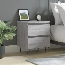 Mesita de noche madera de ingeniería gris Sonoma 40x35x50 cm by , Nightstands - Ref: Foro24-826888, Price: 46,59 €, Discount: %
