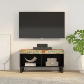 Mueble de TV madera maciza reciclada 85x33x43,5 cm de , Almacenamiento para CD y DVD - Ref: Foro24-352895, Precio: 85,16 €, D...