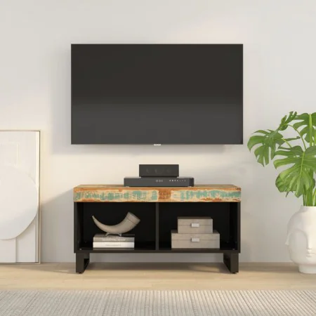 Mueble de TV madera maciza reciclada 85x33x43,5 cm by , CD and DVD storage - Ref: Foro24-352895, Price: 85,16 €, Discount: %