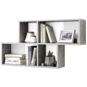 FMD Estantería de pared con 4 compartimentos hormigón y blanco de , Estantes y estanterías - Ref: Foro24-428764, Precio: 86,5...
