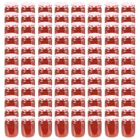 Tarros de mermelada de vidrio tapa blanca y roja 96 uds 230 ml de , Tarros de miel - Ref: Foro24-50799, Precio: 126,78 €, Des...