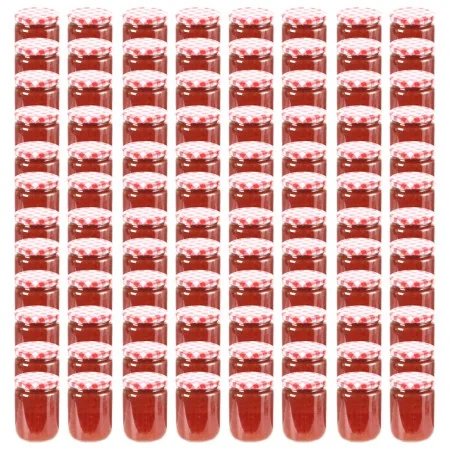 Tarros de mermelada de vidrio tapa blanca y roja 96 uds 230 ml de , Tarros de miel - Ref: Foro24-50799, Precio: 126,78 €, Des...