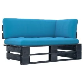 Sofá de jardín esquina de palets madera pino impregnada negro von , Modulare Sofas für den Außenbereich - Ref: Foro24-3066581...