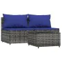 Set de muebles de jardín 3 pzas y cojines ratán sintético gris by , Outdoor sofas - Ref: Foro24-319851, Price: 171,00 €, Disc...
