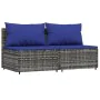 Set de muebles de jardín 3 pzas y cojines ratán sintético gris by , Outdoor sofas - Ref: Foro24-319851, Price: 171,00 €, Disc...