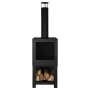 Esschert Design Chimenea exterior con sitio para leña negro FF410 de , Chimeneas - Ref: Foro24-421283, Precio: 153,65 €, Desc...
