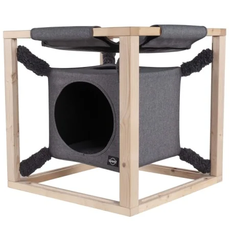 Quapas! Cama para gatos con hamaca Catcube gris M 54x54x54 cm de , Camas para gatos - Ref: Foro24-432081, Precio: 67,17 €, De...