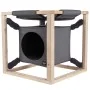Quapas! Cama para gatos con hamaca Catcube gris M 54x54x54 cm de , Camas para gatos - Ref: Foro24-432081, Precio: 67,17 €, De...