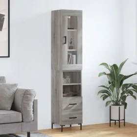 Aparador alto madera contrachapada gris Sonoma 34,5x34x180 cm by , Sideboards - Ref: Foro24-3199303, Price: 116,09 €, Discoun...