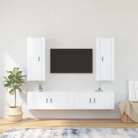 Set de muebles de TV 4 pzas madera contrachapada blanco brillo de , Muebles TV - Ref: Foro24-3188848, Precio: 263,80 €, Descu...
