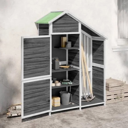Cobertizo herramientas jardín madera pino gris 120x53,5x170 cm de , Cobertizos - Ref: Foro24-172247, Precio: 269,47 €, Descue...