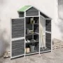 Cobertizo herramientas jardín madera pino gris 120x53,5x170 cm de , Cobertizos - Ref: Foro24-172247, Precio: 269,47 €, Descue...