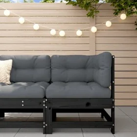 Sofá esquinero con cojines madera maciza de pino negro von , Modulare Sofas für den Außenbereich - Ref: Foro24-825545, Preis:...