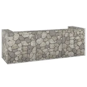 Muro gaviones para contenedor basura galvanizado 325x100x110 cm de , Soportes para contenedores de residuos - Ref: Foro24-151...