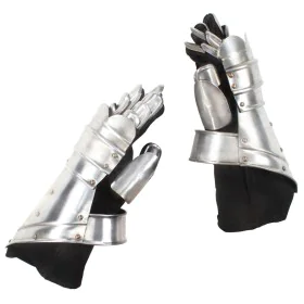 Guanteletes de caballero medieval réplica LARP acero plateado de , Armas coleccionables - Ref: Foro24-286207, Precio: 91,71 €...