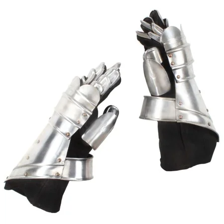 Guanteletes de caballero medieval réplica LARP acero plateado de , Armas coleccionables - Ref: Foro24-286207, Precio: 91,71 €...
