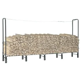 Leñero de acero gris antracita 240x35x120 cm de , Bolsas y soportes de leña - Ref: Foro24-286291, Precio: 75,26 €, Descuento: %