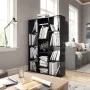 Divisor/estantería aglomerado negro brillante 100x24x140 cm de , Divisores de ambientes - Ref: Foro24-800448, Precio: 86,12 €...
